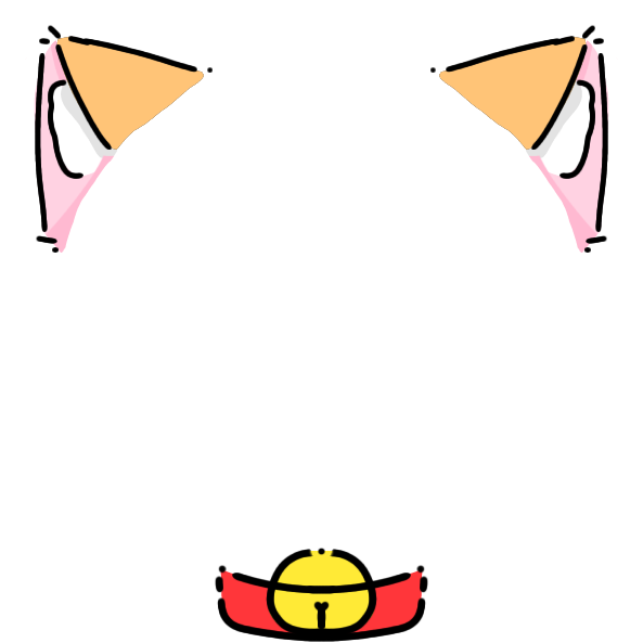 red collar light orange cat ears Decoration